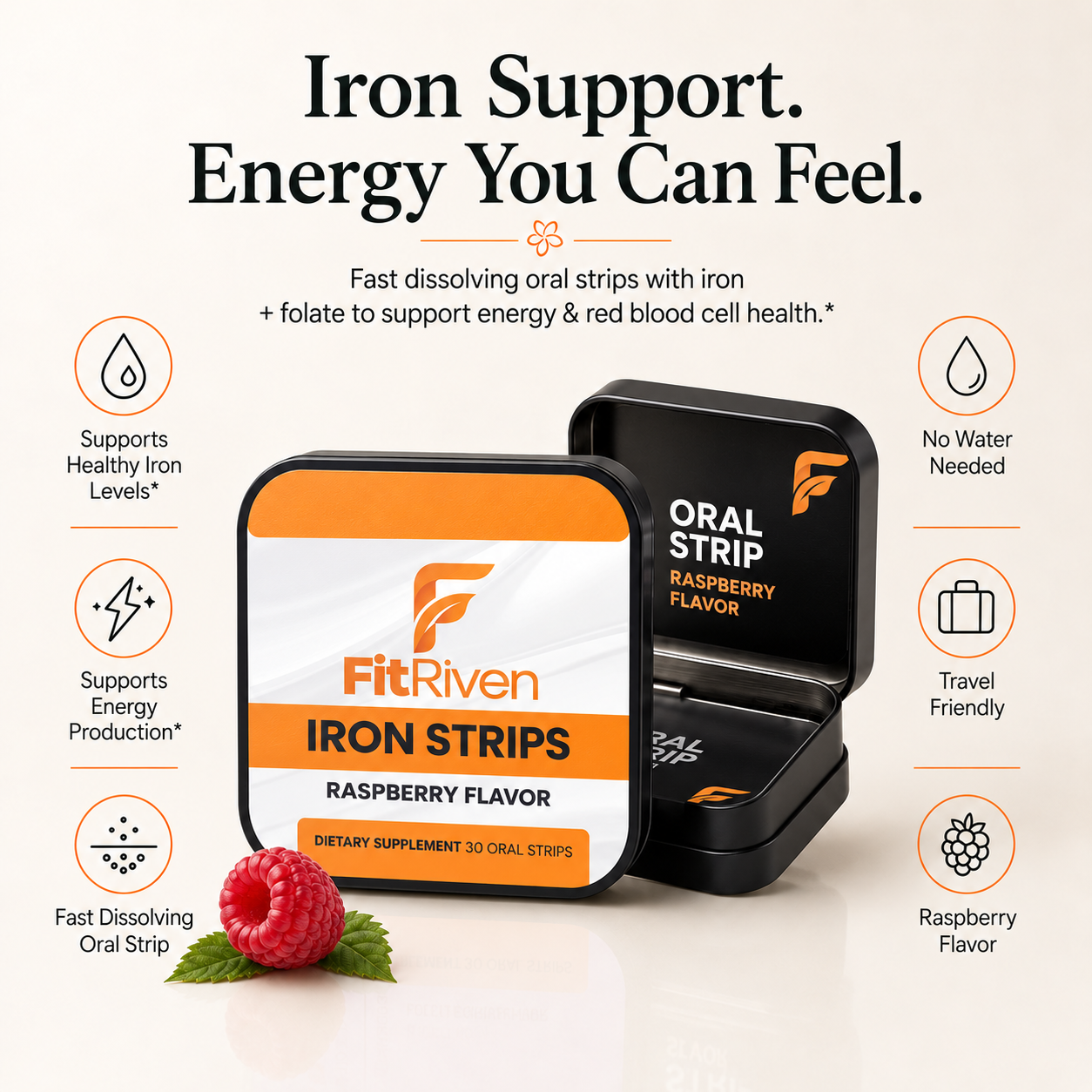 Iron Strips — Raspberry Flavor